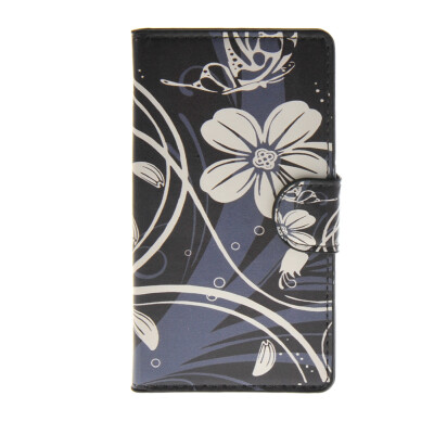 

MOONCASE Flower style Leather Side Flip Wallet Card Slot Stand Pouch ЧЕХОЛ ДЛЯ Microsoft Lumia 435