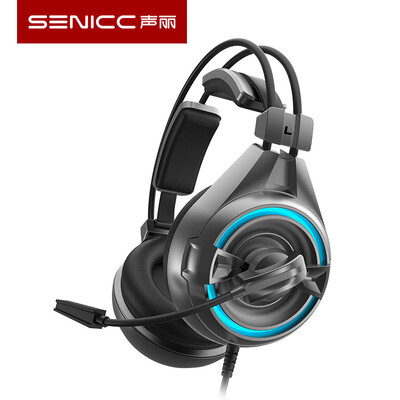 

SENICC A6 E-sports Edition Headset USB Gaming Headset LED Breathing Lights Free Drive Computer Headsets Headphones Jedi Survival Headphones E-sports Edi