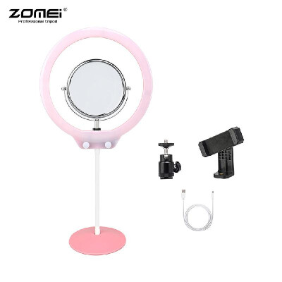 

ZOMEI ZM128 Portable Camera Photo Studio Phone Video 128 LED Ring Light 3200K5600K Bicolor Dimmable Beautify Lamp with Mirror an