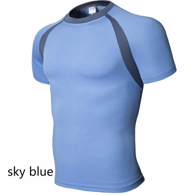 

2018 Summer Mens Short Sleeved 8 Color T-shirt Repair Sports Speed Dry Clothes Bicycle Riding Clothes SzieXS