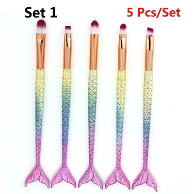 

18Style Popular Rainbow Mermaid Tail Makeup Brush Set Fashion Fishtail Foundation Powder Eyeshadow Professional Cosmetic Blush Bru