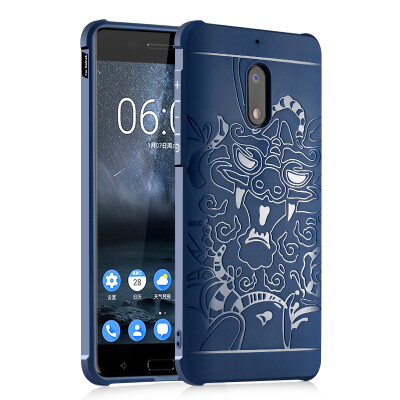 

Goowiiz Phone Case For Nokia 356 Carved Dragon Thin Matte soft Silicone Prevent falling