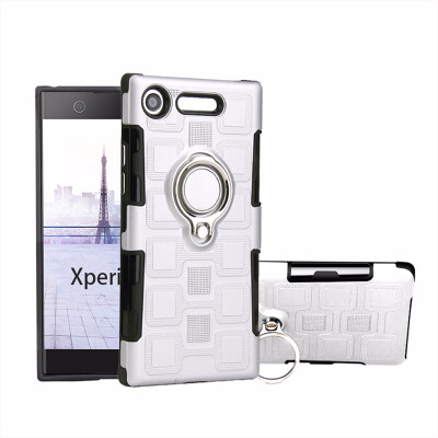 

SHS Phone Case For Sony Xperia L1XA1XA1 UltraXZ1 Luxury Armor Ring Bracket Silicon TPU Lattice texture Protection