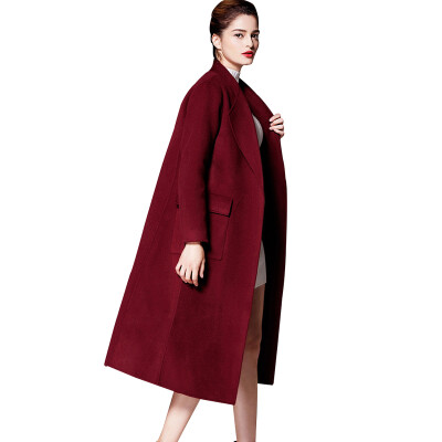 

BURDULLY 2018 England Luxury Female Autumn Winter Thickening Woolen Overcoat Outerwear For Women Cashmere Wool Coat Long Design