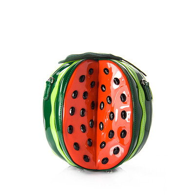 

Creative Summer Women Funny Tote Bags Watermelon Design Handbag With Green Leaf Delicate Circle Shoulder Messenger Bags