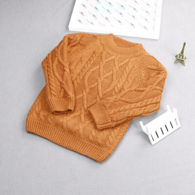 

Autumn&winter new children knitting round collar baby sweater pure color turtleneck sweater children wear a thick childrens s