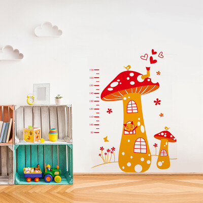 

Ink fish height stickers mushroom 2579 Children room wallpaper self-adhesive cartoon wall stickers baby measurement height stickers kindergarten wall decoration wall stickers can be removed