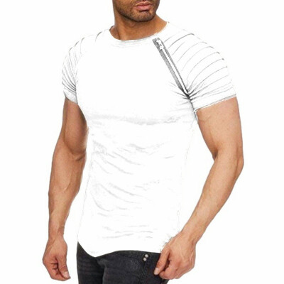 

Summer Mens Slim Fit Short Sleeve T Shirt