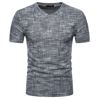 

JCCHENFS 2018 Summer Fashion Brand Men&39s T-Shirts Cotton Linen Short Sleeve Blouse Casual V-neck Large Size T Shirt For Men