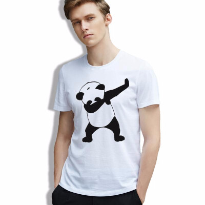 

Mens T-shirt Panda Dabbing Funny Kawaii Animal Print Cotton Tee Shirt Cool White Clothes Hot