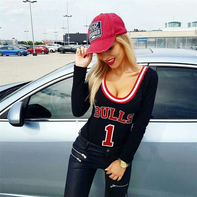 

Womens Long Sleeve Shirt Jumpsuit Bodysuit Stretch Leotard Tops Blouse T-Shirts