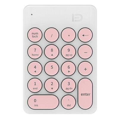 

Fude ik6610 wireless mute mini keyboard mini keyboard office business with battery chocolate round keyboard feel comfortable pink