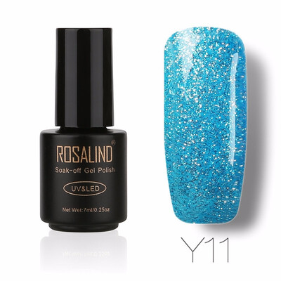 

ROSALIND Gel 1S 7ml Silver Diamond Nail Gel Polish Glitter Color UV LED Manicure Gel Varnish Top Base Coat Needed Nail Art