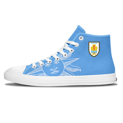 

Classic Unisex Uruguay High-cut Casual Shoes World Cup Print Custom Sneakers