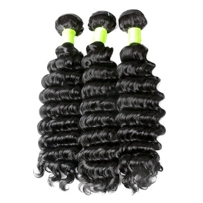 

10A Unprocessed Raw Virgin Indian Deep Wave Curly Remy Human Hair Weave 3 Bundles Natural Black Color Can Bleach 613 2 Years Life