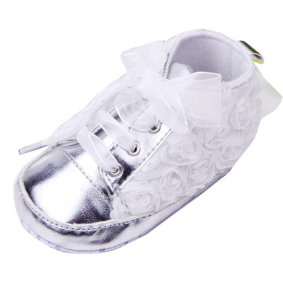 

Rose Flower Baby Girls Lace Soft Crib Shoes Infant Toddler Prewalker Sneakers
