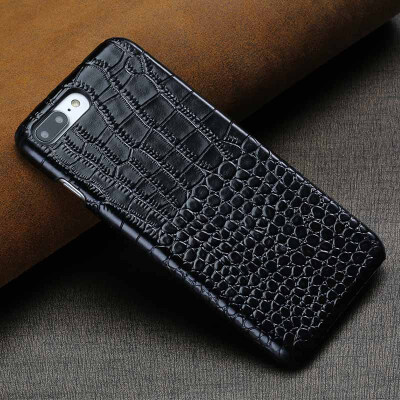 

Genuine Leather Phone Case For iPhone 7 8 Plus Crocodile Texture Back Cover For X 6 6S Plus Cases