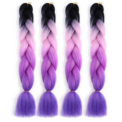 

63 Colors 4 piecelot Synthetic 2T3T4T High Temperature Fiber Ombre Braiding Hair 24 inch Jumbo Braids Hair Extensions