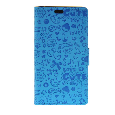 

MOONCASE Cute Little Witch Leather Side Flip Wallet Card Holder Stand Pouch ЧЕХОЛ ДЛЯ Sony Xperia M4 Aqua Blue