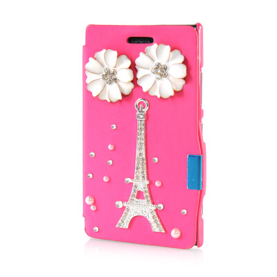 

MOONCASE Luxury Flower Crystal Leather Side Flip Wallet Pouch ЧЕХОЛ ДЛЯ Nokia Lumia 925