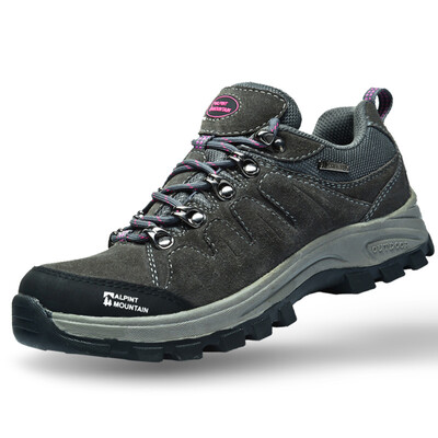 

Elmond outdoor men&women mountaineering shoes walking shoes sports shoes wear anti-slip outdoor shoes leather breathable tooling shoes 630-828 female models gray gray 38
