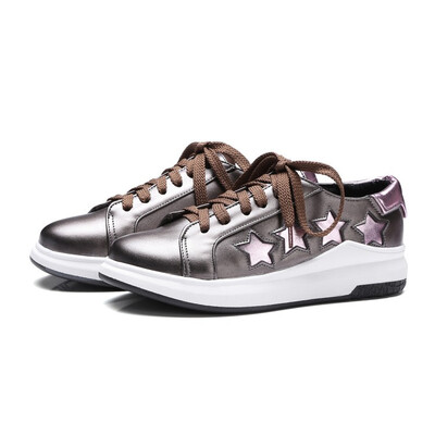 

women shoes sneaker thick sole platform lace up round toe casual sport skateboard