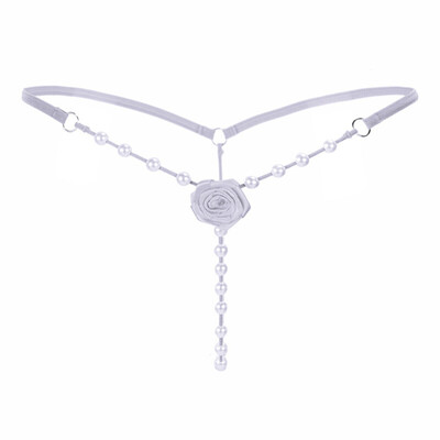 

Beading Sexy Panties Thong Women Underwear Low Waist G String Underpants With Flower