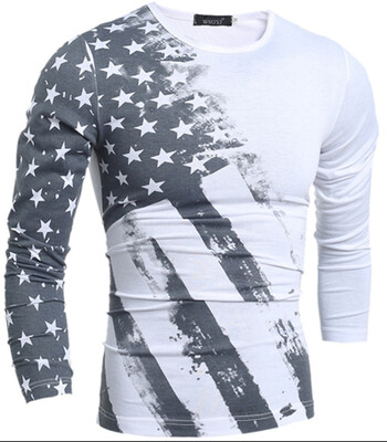 

New Mens Fashion Long Sleeve Printed T Shirt