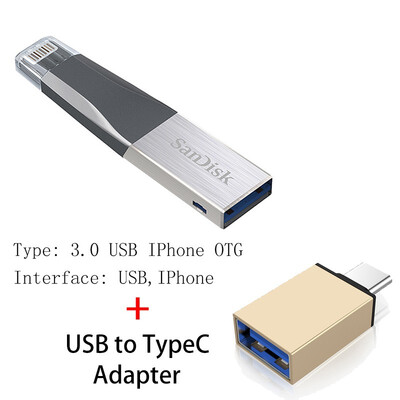 

Sandisk 30 OTG USB Flash Drives 16GB 32GB 64GB 128GB Pen Drive 30 USB Flashdisk For iPhone iPad iPod APPLE MFi JetDrive Go 500