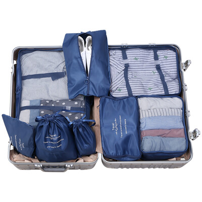 

Vilscijon Victoria waterproof travel storage bag luggage sorting bag underwear storage bag wash bag suit clothing storage 8 sets of navy blue 2601