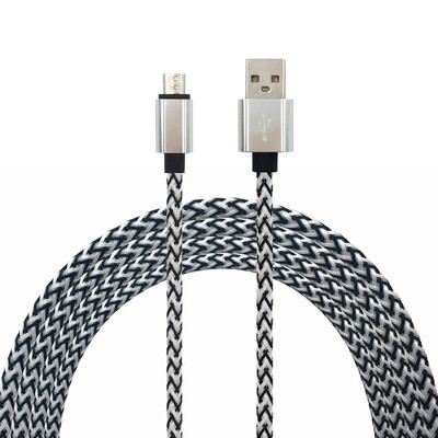 

1METER Nylon Micro USB Cable Output 20A Fast Charge Wire nylon covered cable usb 1 meter Micro usb Cable