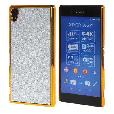 

MOONCASE Flash Flake Skin Gold Chrome Hard Back Case Cover for Sony Xperia Z4 Silver