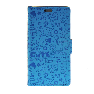 

MOONCASE Cute Little Witch Leather Side Flip Wallet Card Holder Stand Pouch ЧЕХОЛ ДЛЯ Huawei Ascend P8 Blue