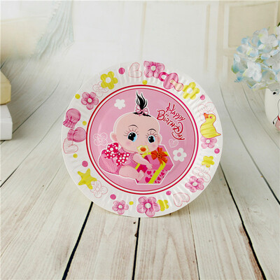 

FANLUS 7inch colorful dots wave point disposable paper plates party tray Valentine Birthday Wedding Tableware cake barbecue