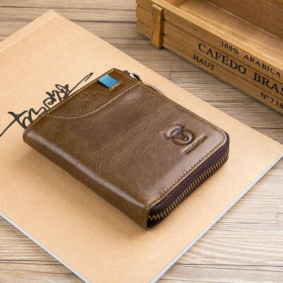 

2018 Vintage Crazy Horse cuero hechos a mano hombres carteras Multi-funcional vaca monedero carpeta del cuero genuino para los hom