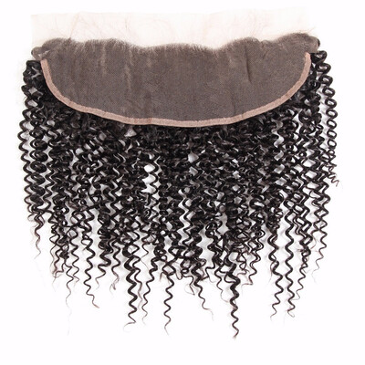 

HCDIVA Malaysian Virgin Human Hair Kinky Curly Lace Frontal Closure Ear to Ear Natural Black Lace Frontal with Baby Hair