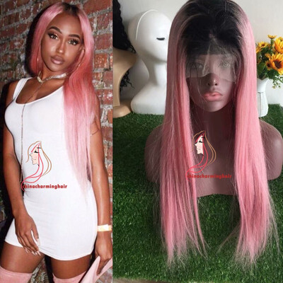 

1BPink Color Full Lace Wig Glueless Virgin Hair Lace Front Human Hair Wigs With Natural Hairline ombre Pink Lace Wigs