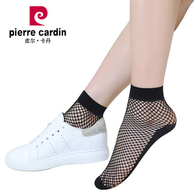 

Pierre Cardin stockings short stockings female sense hollow fishnet socks flat bottom netting stockings stockings 2 pairs of black code