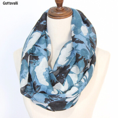 

Guttavalli Women Galsang Flowers Print Ring Shawl Stripes Snowflake Loop Scarf Winter Mun Floral Chevron Branch Infinity Scarves