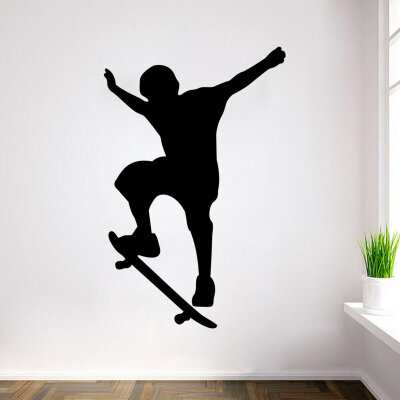 

YIHOPAINTI Single Skateboard Sports Wall Decals Stickers for Home Decor