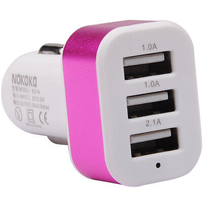 

Ferguson (cabos) F06808 Автомобильное зарядное устройство Dual usb Автомобильное зарядное устройство Одно нажатие двух сигарет Одна кружка Triple 2A Зарядное устройство Зарядное устройство для автомобильного зарядного устройства Три USB-роза Красный