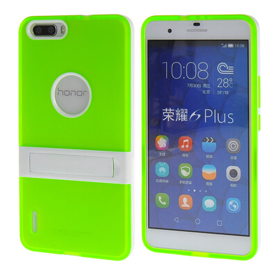 

MOONCASE Huawei Дело Желе Цвет силиконовый гель ТПУ Тонкий с подставкой обложка чехол для Huawei Honor 6 Plus Зеленый