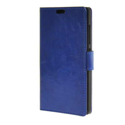 

MOONCASE Simple style Leather Card Slot Wallet Bracket Back Case Cover for Nokia Lumia 540 N540 Dark blue