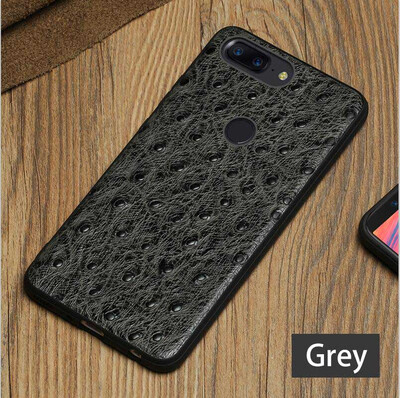 

Genuine Leather Phone Case For Oneplus 5 5T Ostrich Texture Back Cover