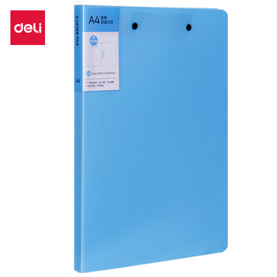 

Deli deli 5056 A4 double strong folder folder stainless steel fixture blue