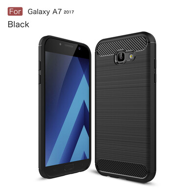 

Goowiiz Phone Case For Samsung Galaxy A320A520A720A3 A5 A7 2017 Fashion Slim Carbon Fiber TPU Soft Silicone