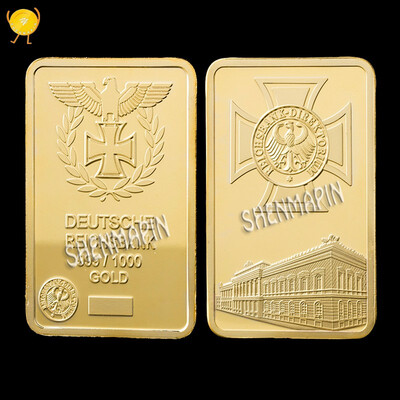 

German parliament bank bar gold bars free flying eagle gold plated commemorative coin art souvenir collection