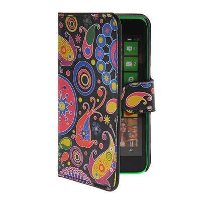 

MOONCASE Flower style Leather Side Flip Wallet Card Slot Stand Pouch чехол для Nokia Lumia 630