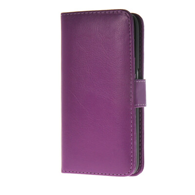 

MOONCASE Smooth skin Leather Side Flip Wallet Card Holder Stand Pouch ЧЕХОЛ ДЛЯ Samsung Galaxy S6 Purple