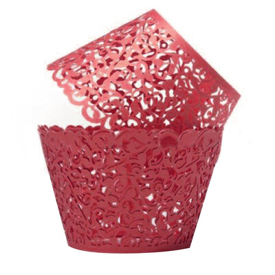 

MyMei 12pcs Filigree Lace Cupcake Wrappers Wraps Wedding Party Cake Decoartion